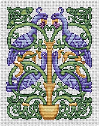Celtic Birds of Paradise Counted Cross Stitch Pattern